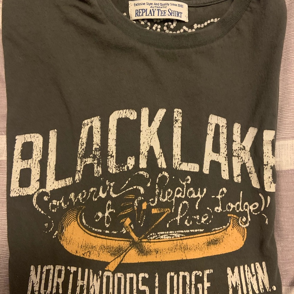 Replay men’s T-shirt olive size medium